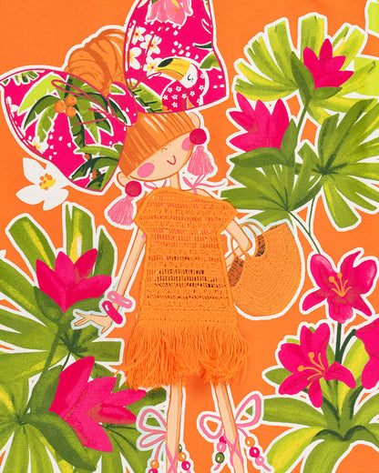 Abito con serigrafia con stampa ragazza