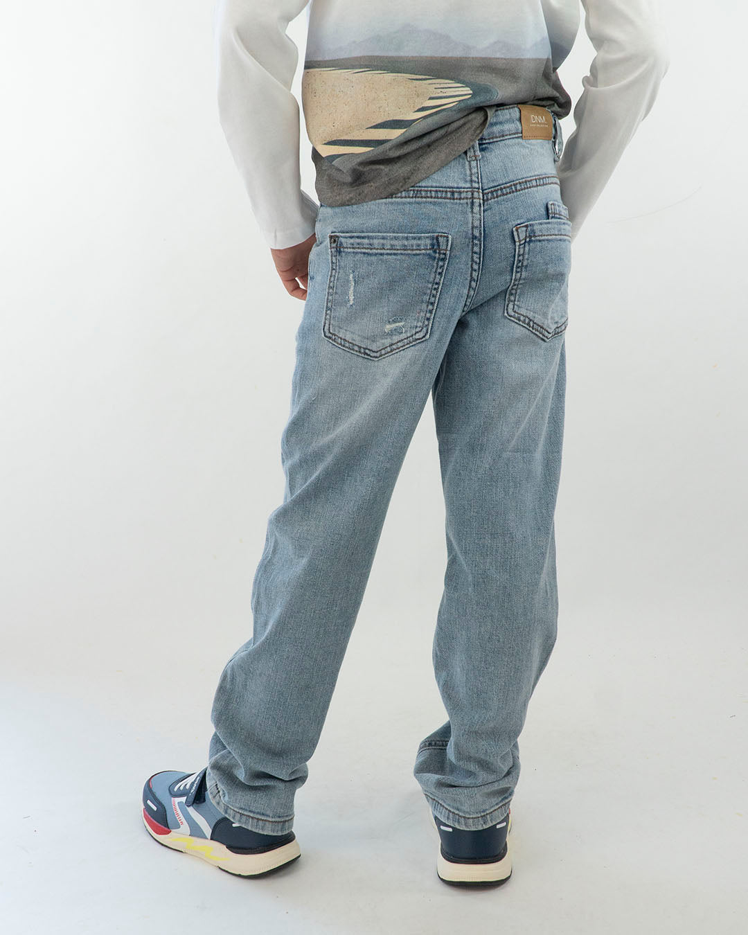 Jeans wide fit con finti strappi MAYORAL