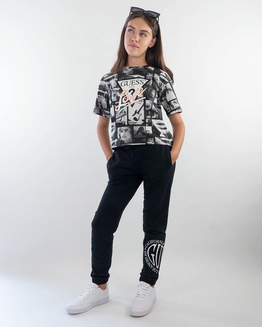 T-shirt manica corta multistampa GUESS