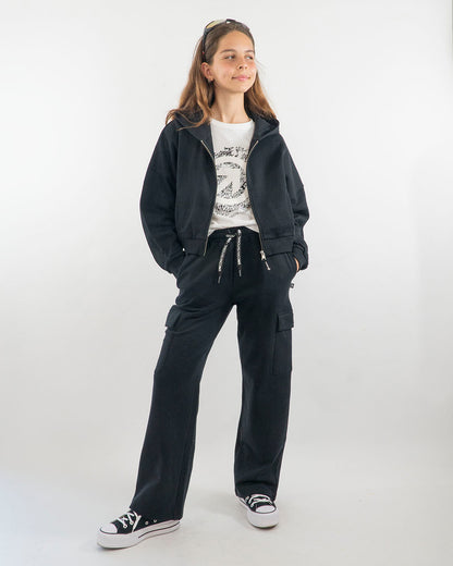 Pantaloni cargo felpati a gamba larga MELBY