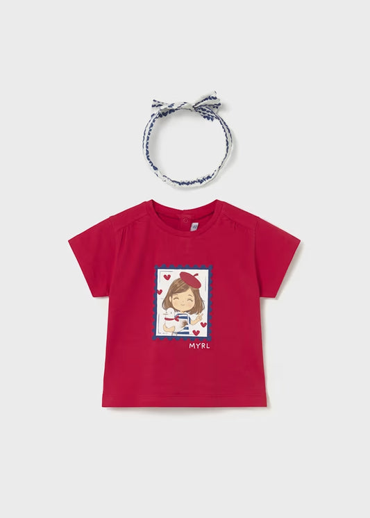 T-shirt rossa + fascetta art.1081-10 MAYORAL