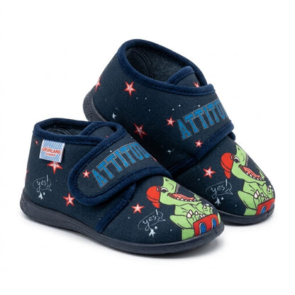 Pantofola con strappo e suola in gomma GRUNLAND