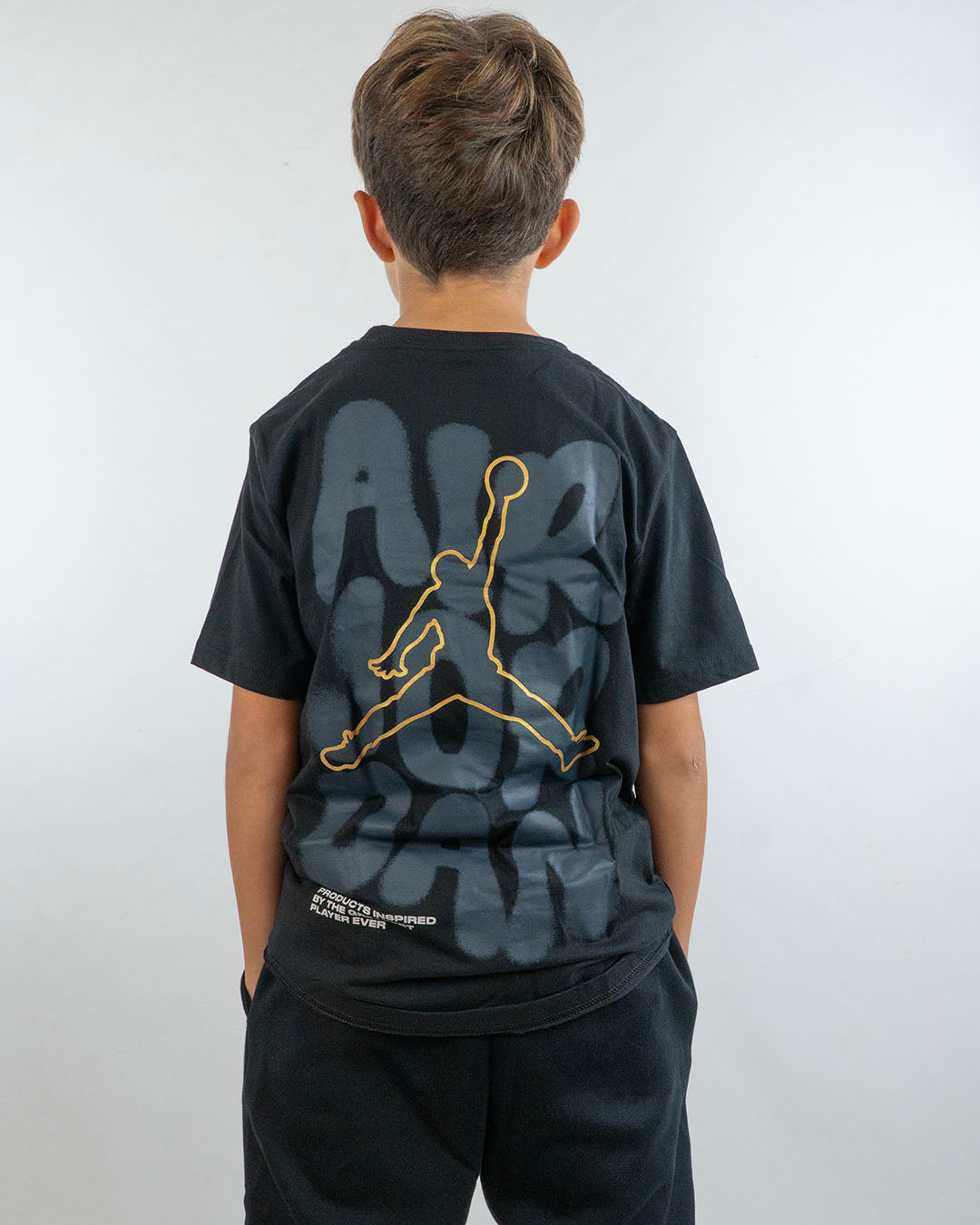 T-shirt con stampa dorata sulla schiena JORDAN