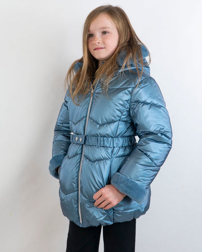 Giaccone metallizzato foderato con cintura MAYORAL