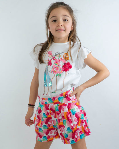 Shorts in tessuto a fiori MAYORAL