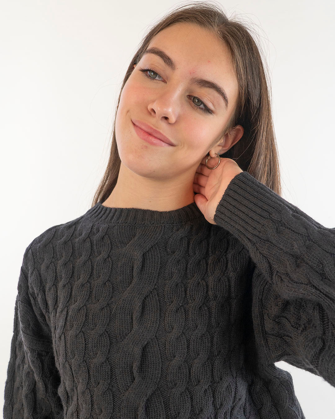 Maglione a trecce + collo a coste I DO