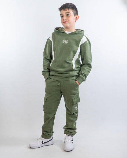 Tuta bicolor felpata con pantaloni cargo I DO