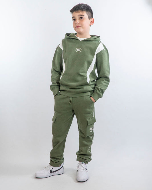 Tuta bicolor felpata con pantaloni cargo I DO