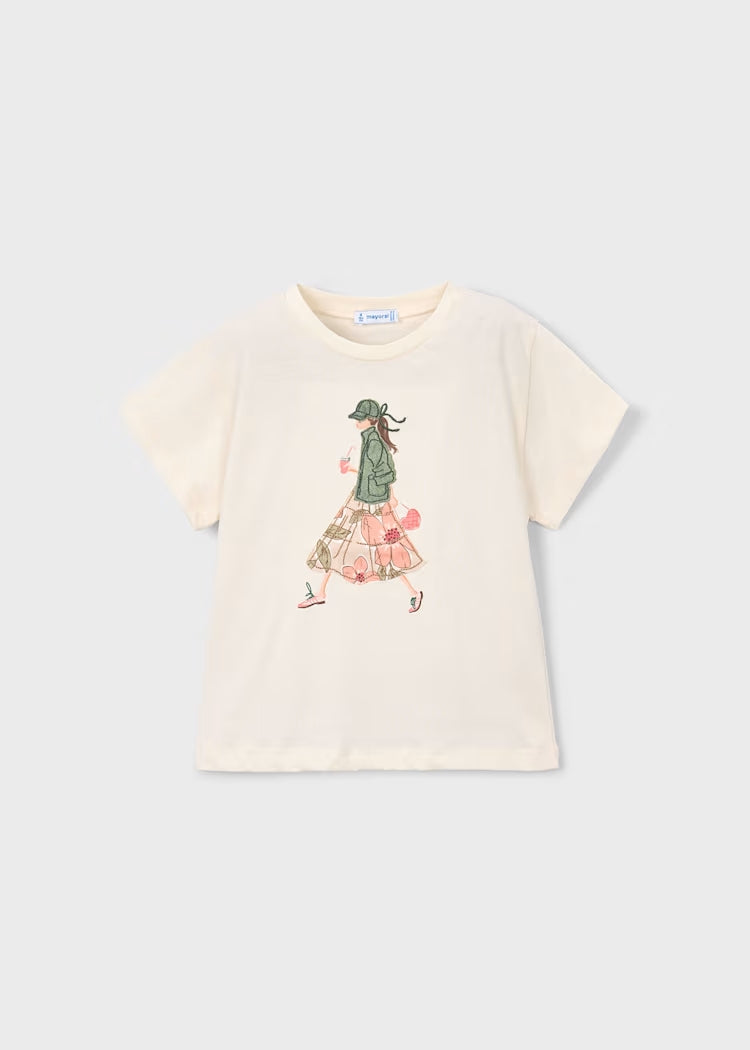 T-shirt manica corta con ragazza MAYORAL