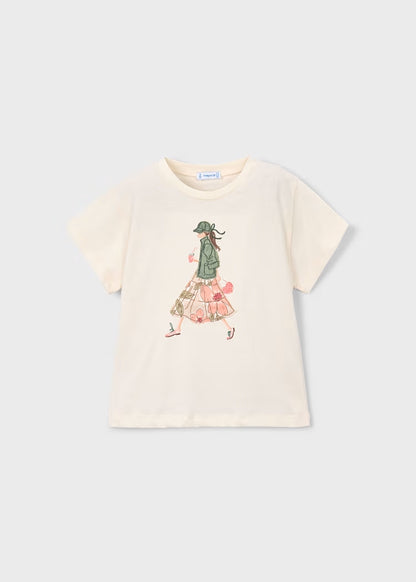 T-shirt manica corta con ragazza MAYORAL