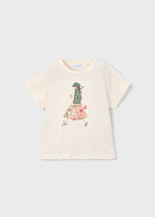 T-shirt manica corta con ragazza MAYORAL