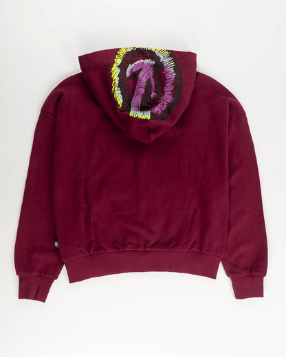 Felpa aperta felpata con cappuccio stampato MELBY