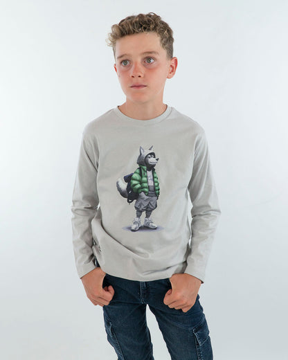 T-shirt manica lunga con volpe con bomber  MAYORAL