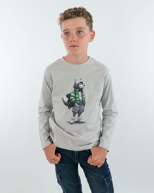 T-shirt manica lunga con volpe con bomber  MAYORAL