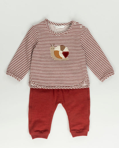 Tuta 2 pz. rigata e felpata con lumaca MAYORAL