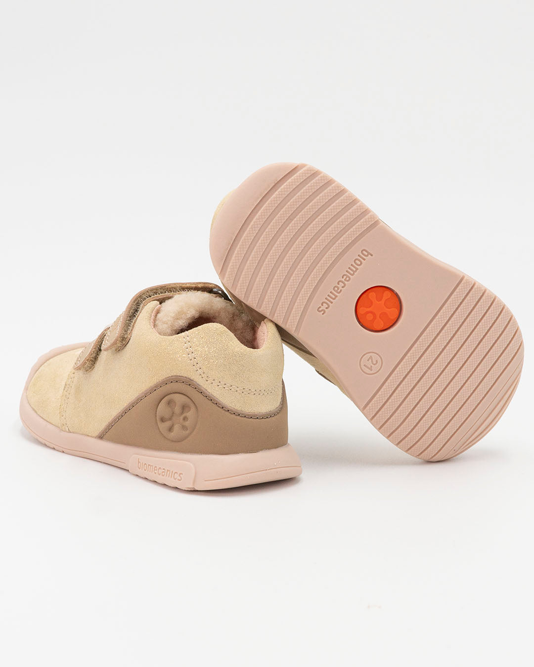 Scarpe primipassi dorate con faccina BIOMECANICS