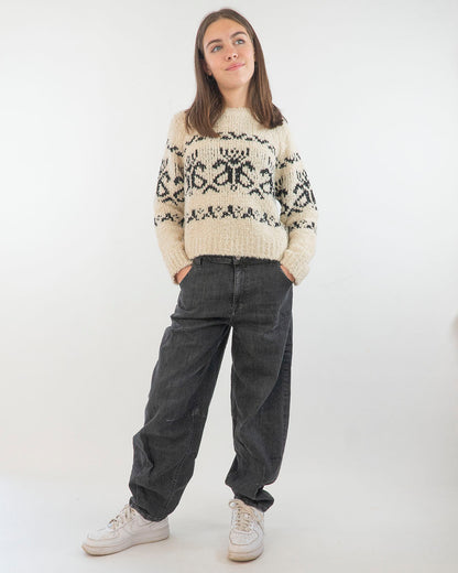 Maglione bicolor corto e largo Please