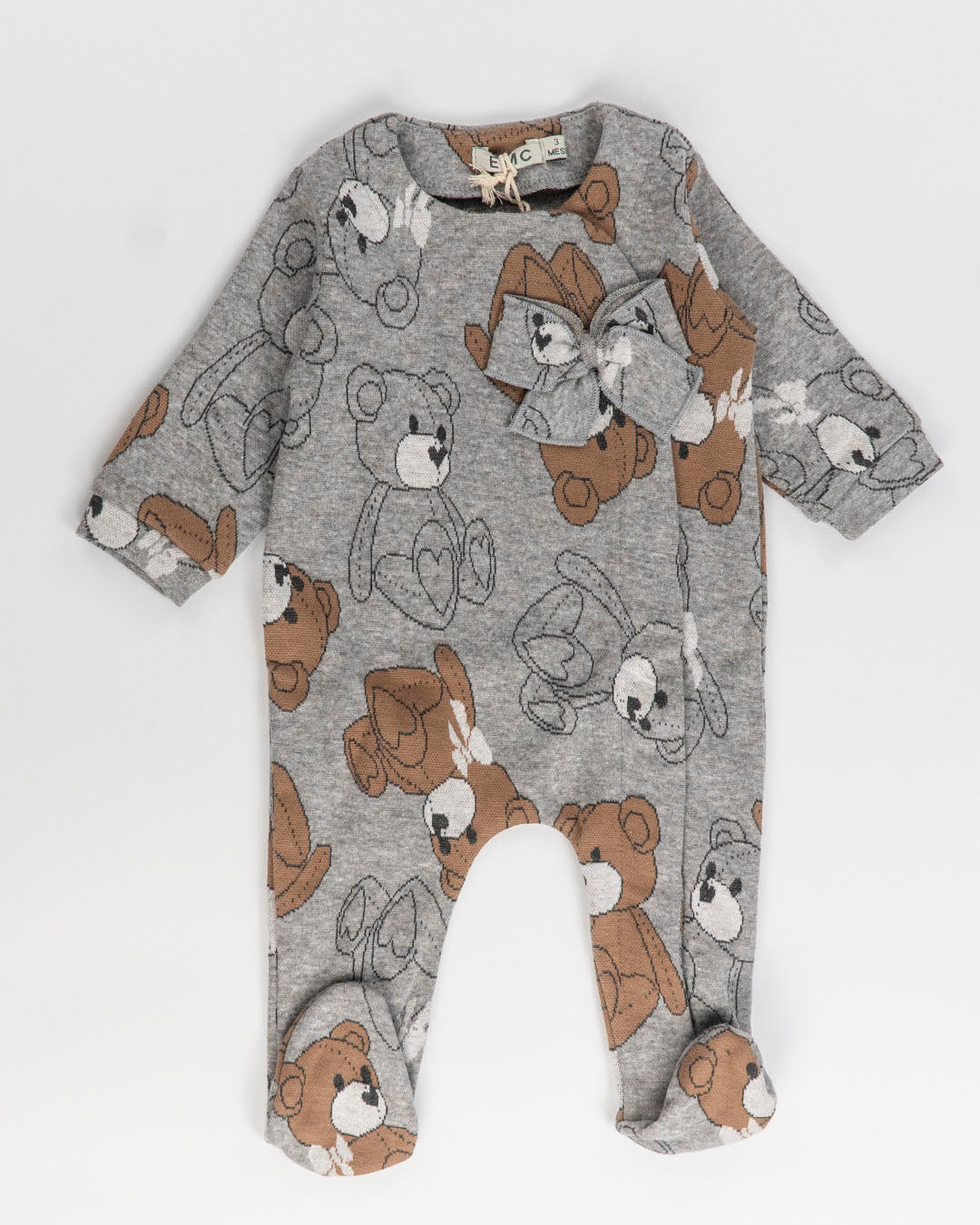 Tutina felpata con orsetti e fiocco EMC