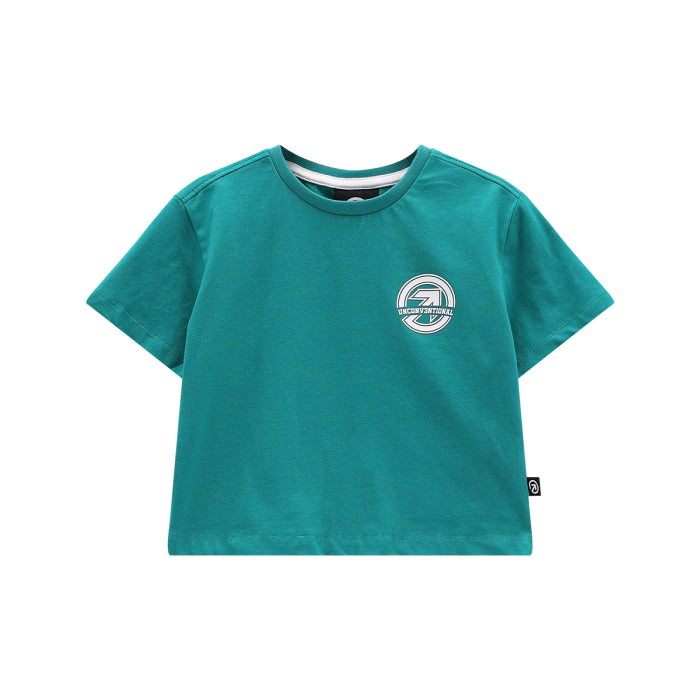 T-shirt corta con scritta 76E5775-E755 MELBY