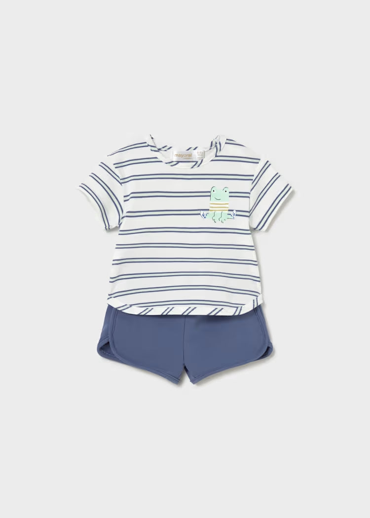 Completo 2  pz. con t-shirt a righe MAYORAL
