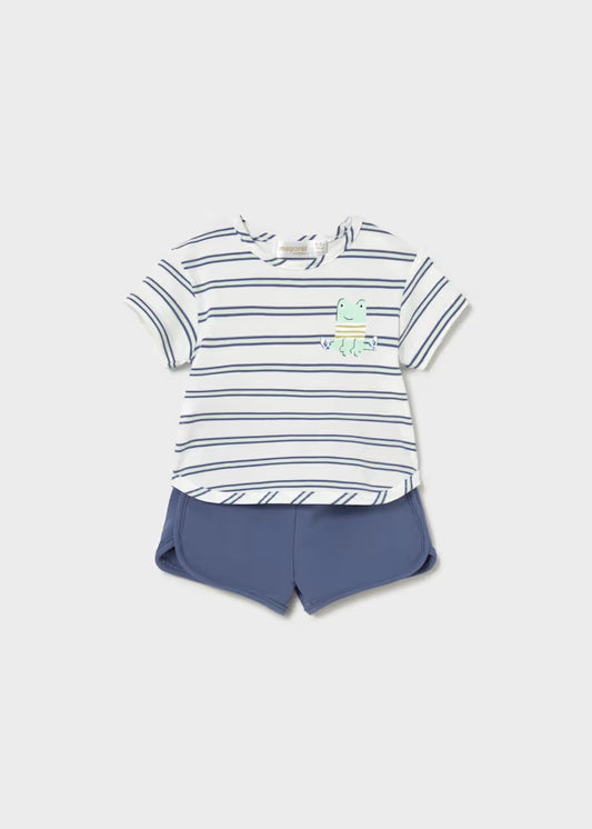Completo 2  pz. con t-shirt a righe MAYORAL