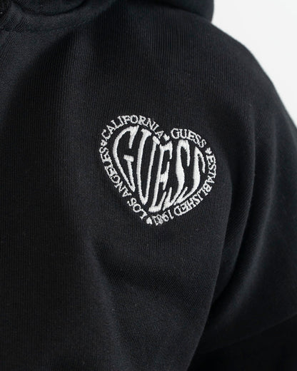 Felpa corta a peso medio con zip e cappuccioGUESS