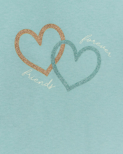 T-shirt manica lunga con cuori glitterati I DO