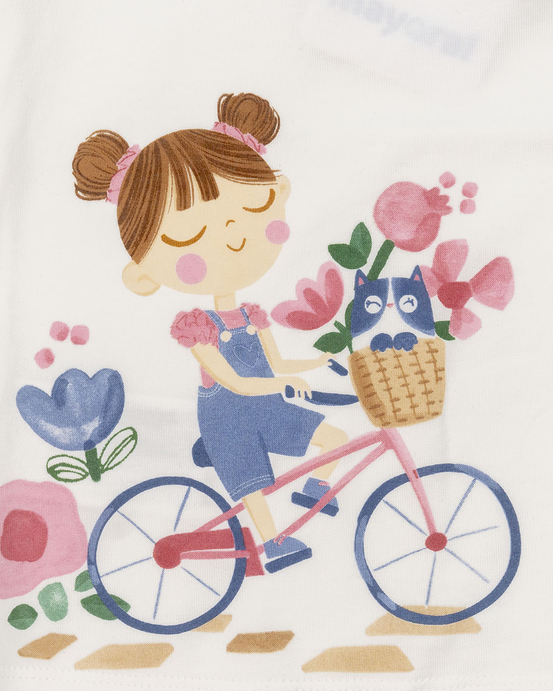 Maglietta con fascia e bimba in bicicletta Mayoral