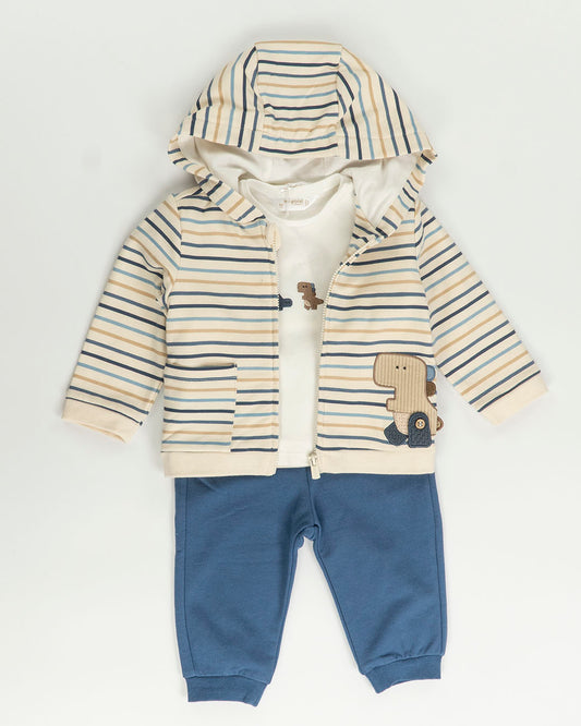 Tuta 3 pz. felpata con baby dinosauri MAYORAL