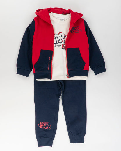 Tuta 3 pz. felpata bicolor Spray life I DO