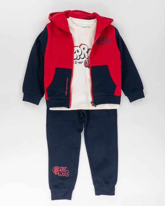 Tuta 3 pz. felpata bicolor Spray life I DO