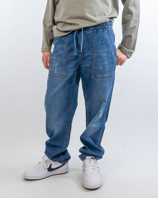 Jeans soft elasticizzato con elastico in vita I DO