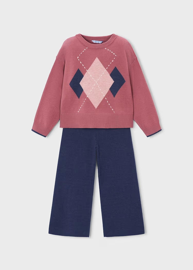 Completo in maglia con rombi art.4.527-066 MAYORAL