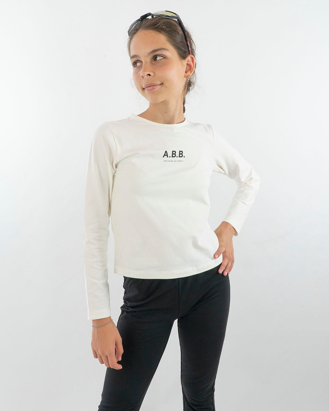 T-shirt manica lunga con piccola scritta I DO