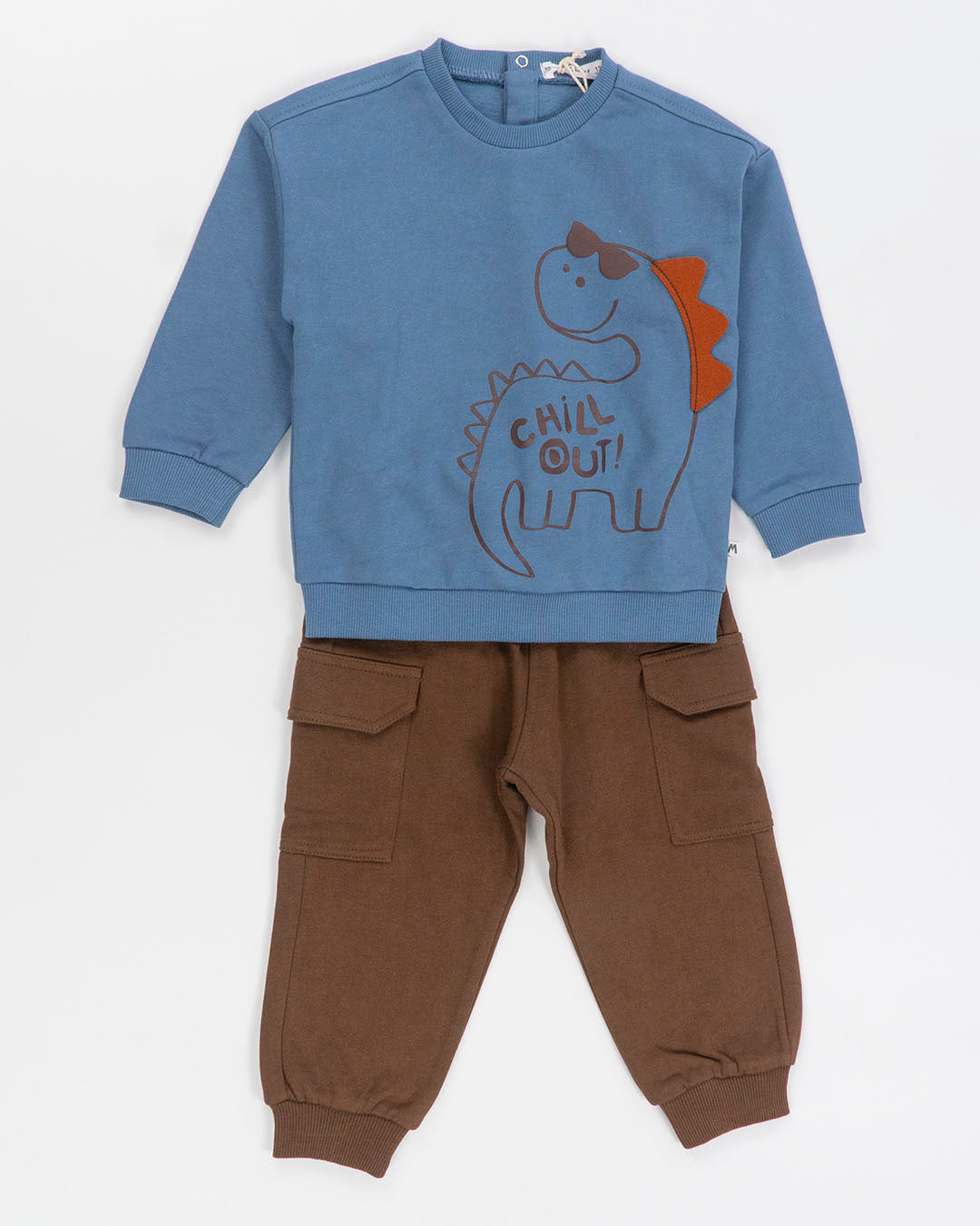 Tuta felpata con dinosauro e panta cargo MELBY