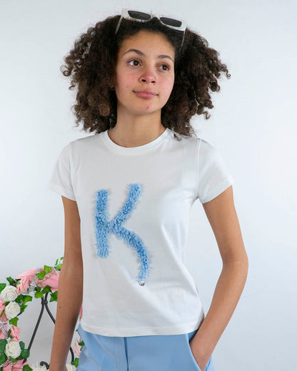 T-shirt elasticizzata con logo a petali KOCCA