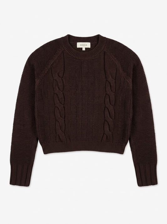 Maglione corto con trecce art.AURASIM-30441 KOCCA
