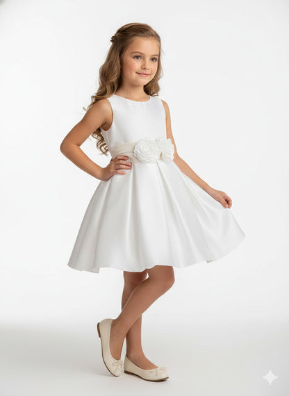 Abito con fusciacca in tulle e fiori ABEL & LULA