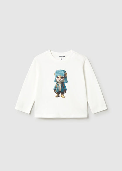 T-shirt con tigre vestita art.2.016-023 MAYORAL