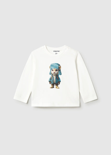 T-shirt con tigre vestita art.2.016-023 MAYORAL