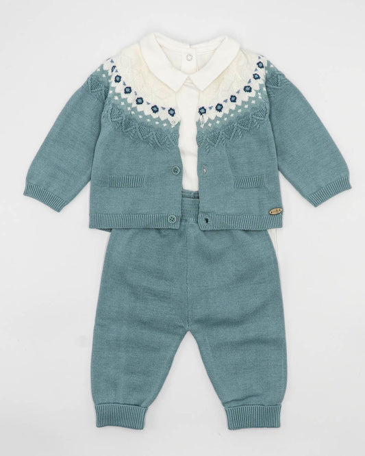 Completo 3 pz. con cardigan ricamato MAYORAL