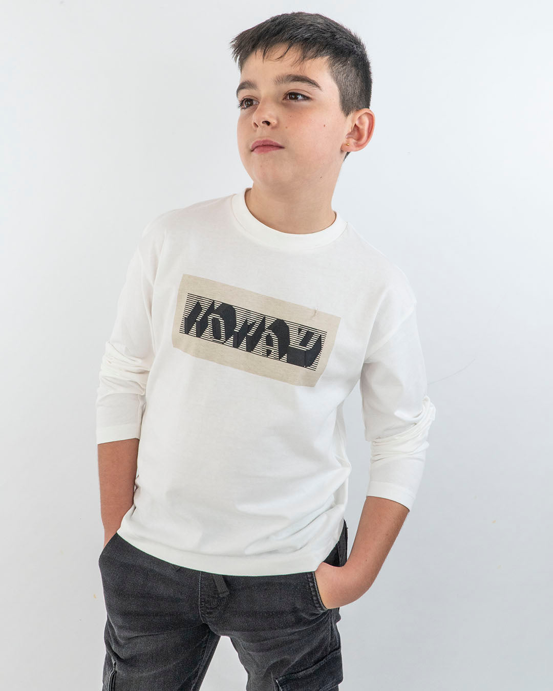 T-shirt manica lunga con stampa gommata MAYORAL