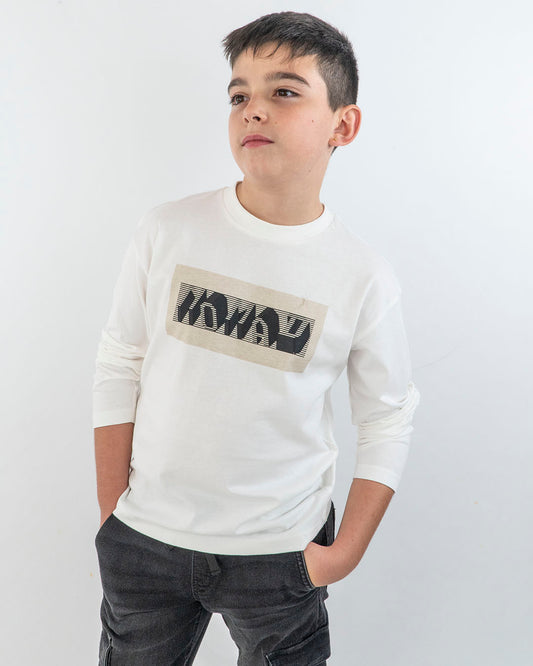 T-shirt manica lunga con stampa gommata MAYORAL