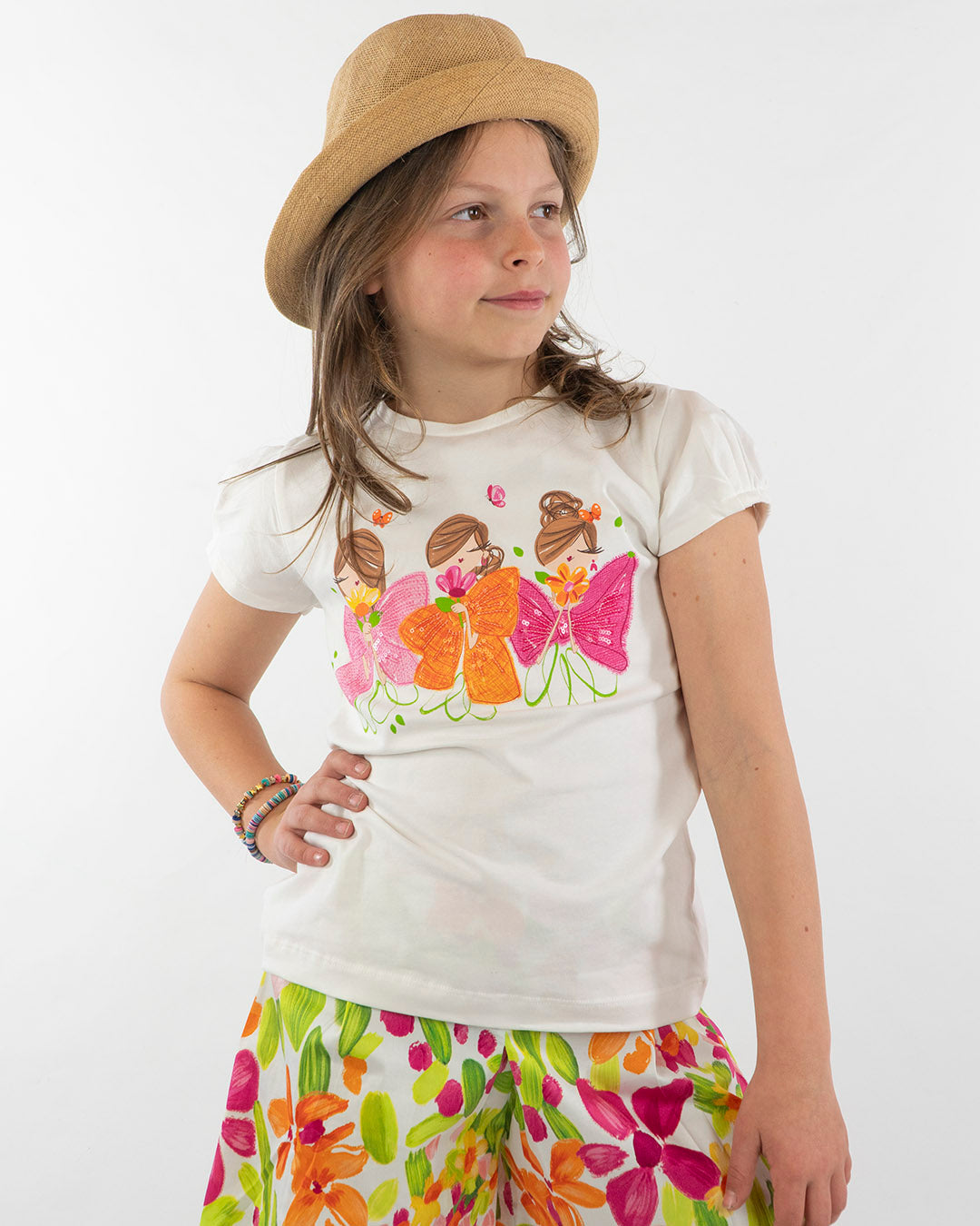 T-shirt con stampa fiocchi