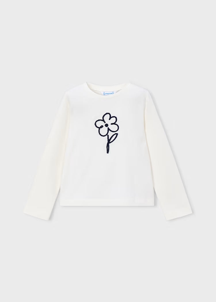 T-shirt con fiore in ciniglia art.178-052 MAYORAL
