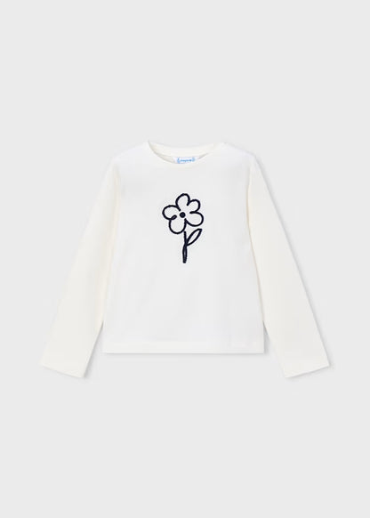 T-shirt con fiore in ciniglia art.178-052 MAYORAL