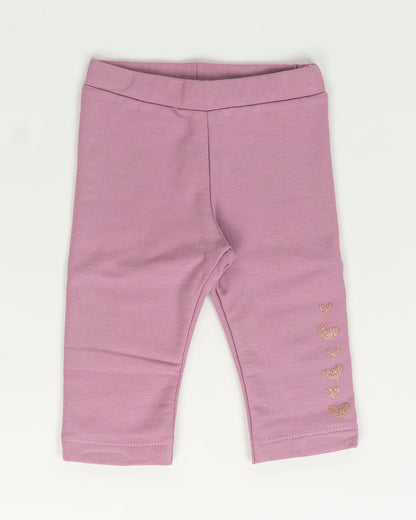 Completo 3 pz. felpato con cuoricini MELBY