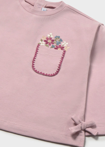 T-shirt con tasca fiorita art.2.087-011 MAYORAL