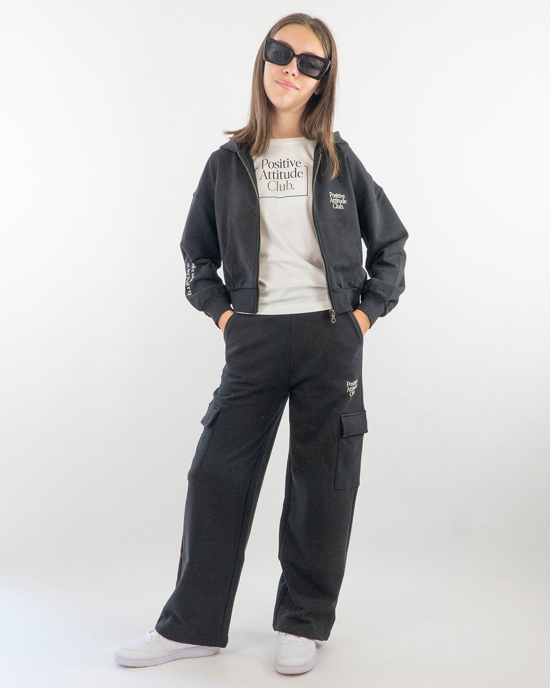 Felpa aperta a peso medio con scritte  I DO