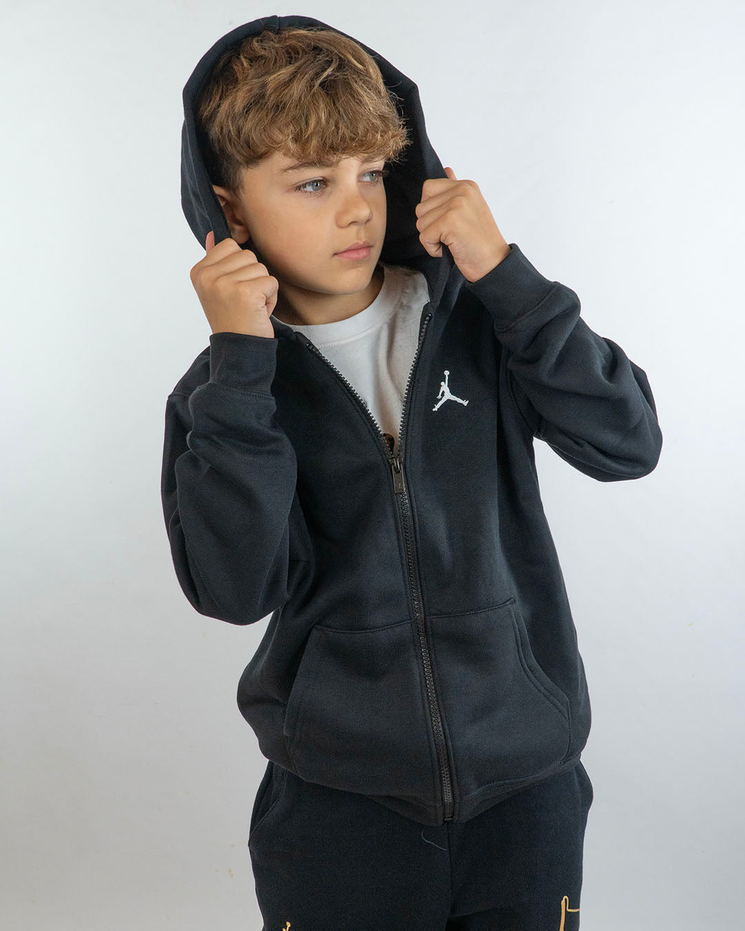 Felpa con zip e cappuccio felpata JORDAN